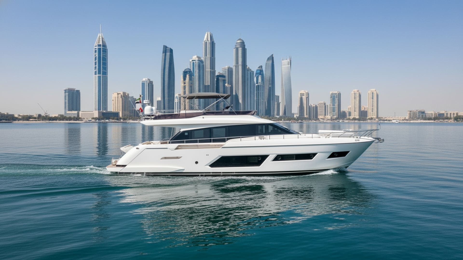 Wave Spirit 67 ft с высоты птичьего полета в Дубай Марине